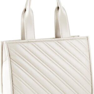 Women Quilted Tote Bag PU Leather Large Capacity Work Travel Shoulder Bag